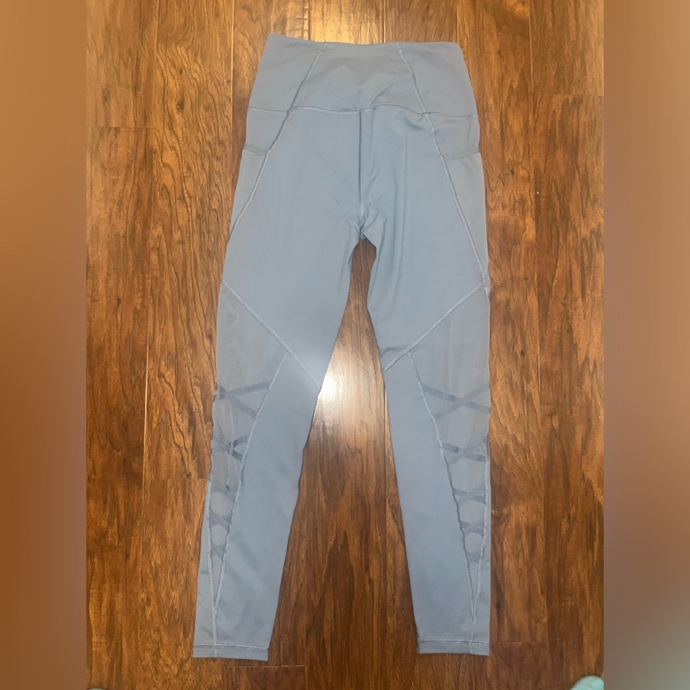 VGUC Knockout by Victoria’s Secret Criss Cross Mesh Leggings - Blue - Sz Medium